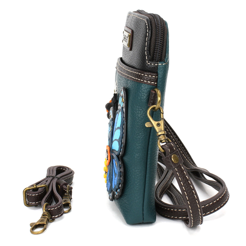 Chala Blue Butterfly Cellphone Xbody | Whimsical Bags