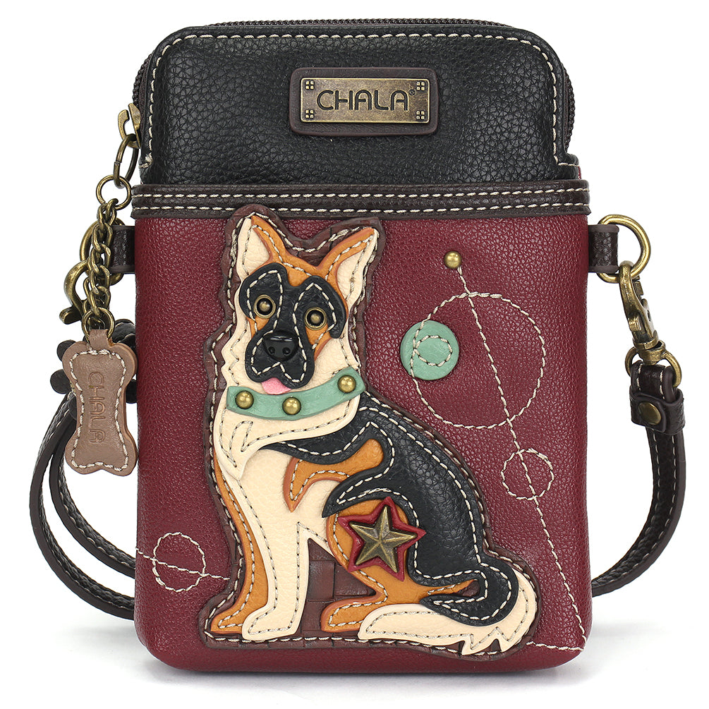 CHALA LaserCut Mini Crossbody Purse – Convertible Strap, German Shepherd Design
