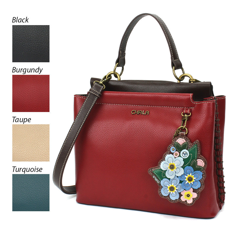 CHALA Turquoise Satchel Purse With Detachable Coin Purse & Adjustable Crossbody Strap