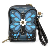 Chala Cute-C - Credit Card Holder / Wallet Wristlet - Blue Butterfly