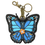 Chala Coin Purse / Key Fob - Blue Butterfly