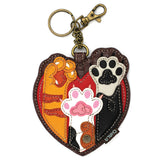 Chala Coin Purse / Key Fob - Cat Paws