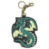 Chala Coin Purse - Key Fob - Turquoise Dragon