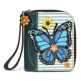 Chala Zip-Around Wallet - Blue Butterfly