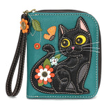 Chala Zip-Around Wallet - Black Cat
