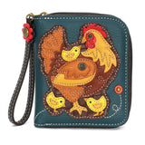 Chala Zip-Around Wallet - Hen with Chicks