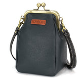 Chala Kisslock Cellphone Crossbody - Blue Butterfly