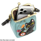 Chala Kisslock Cellphone Crossbody - Black Cat