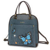 Chala Convertible Backpack Purse - Blue Butterfly