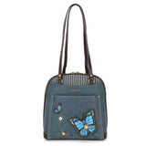 Chala Convertible Backpack Purse - Blue Butterfly