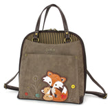 Chala Convertible Backpack Purse - Fox Family