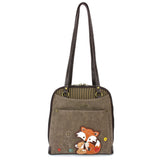Chala Convertible Backpack Purse - Fox Family
