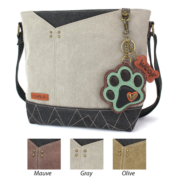 CHALA Prism Crossbody Bag - Faux Leather With Faith Charm, Gray